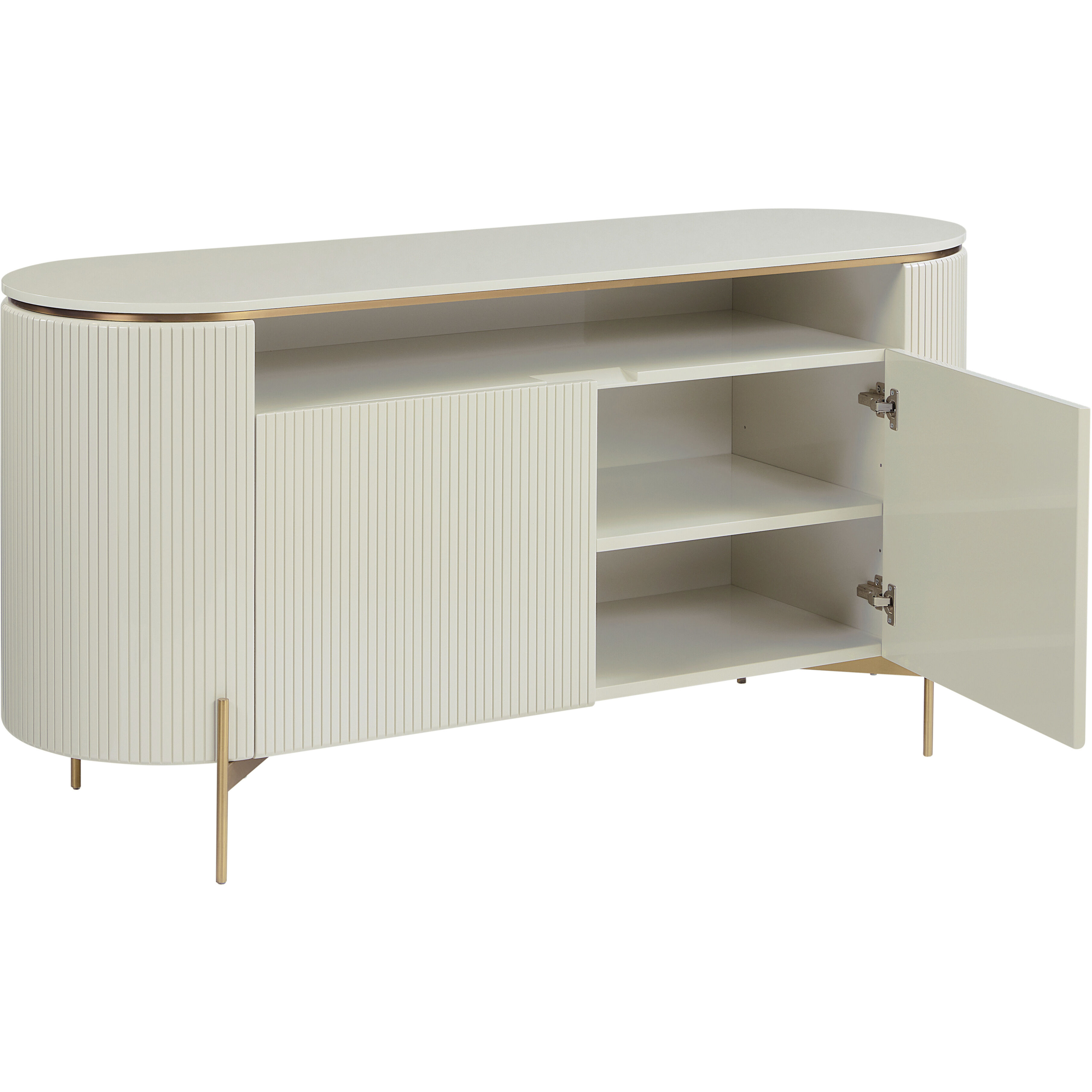 Paloma 60.75 X 18.75 inch High Gloss Cream Sideboard